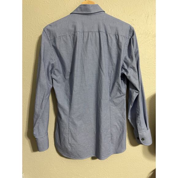 Ted Baker Silm Blue Check Tailored Button Down Dress Shirt 15.5 - Picture 4 of 4